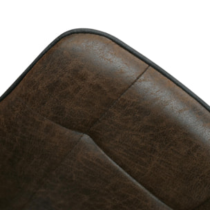 Set di 4 sedie BRUXELLES in ecopelle castagna e gambe in metallo nero