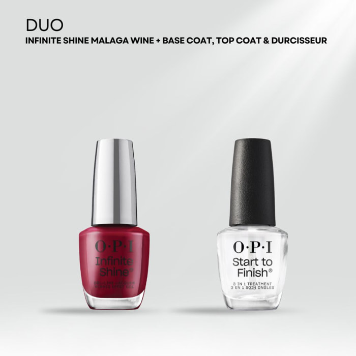 Duo Base Coat, Top Coat et Durcisseur - 15ml Infinite Shine - Malaga Wine - 15 ml