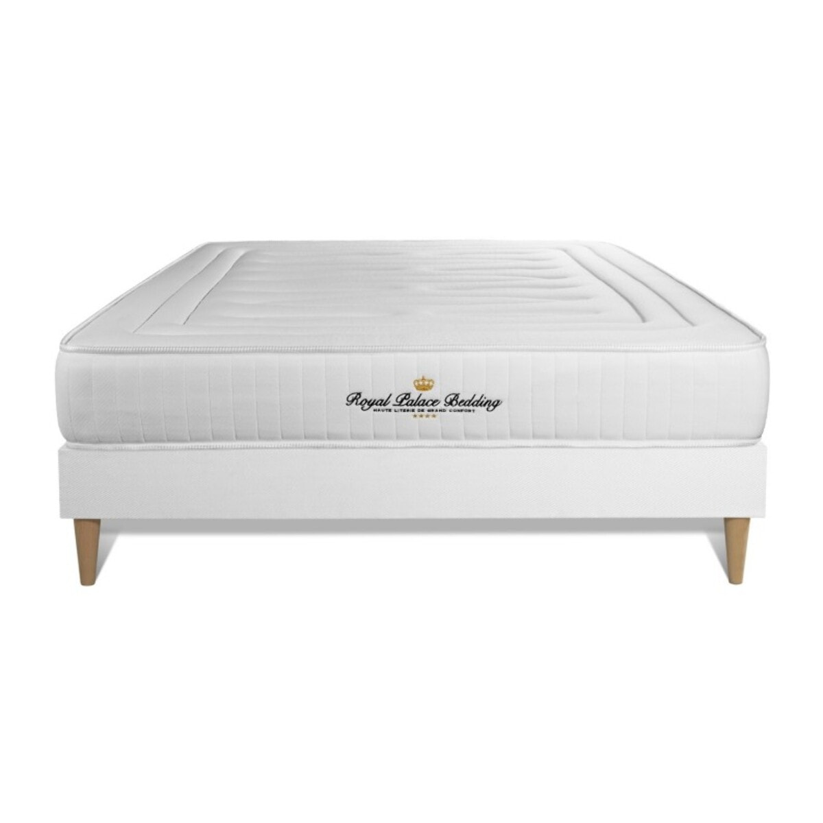 Ensemble sommier + matelas LANCASTER ressorts ensachés et mémoire de forme + Sommier Tapissier multi-lattes cm d'épaisseur - Matelas à Ressorts ensachés et mémoire de forme de 22cm d'épaisseur