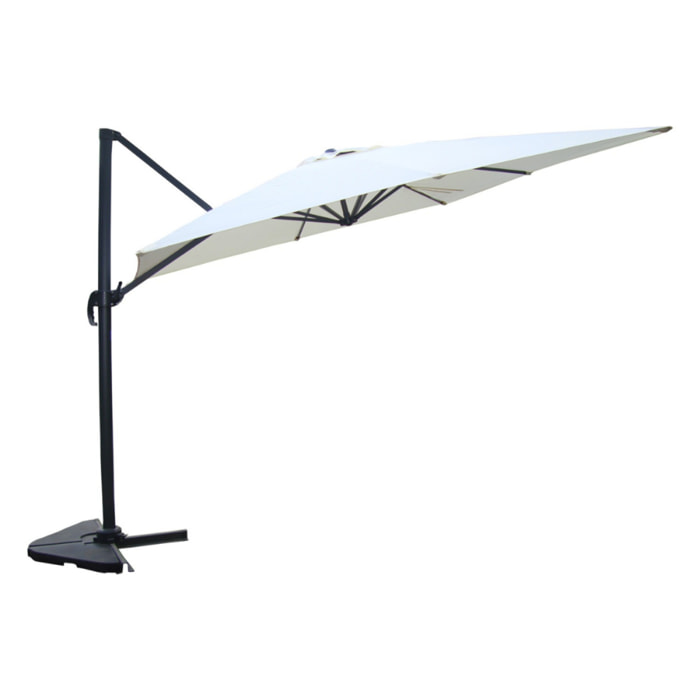 NAVIA Parasol déporté et rotatif 3 x 4 m écru