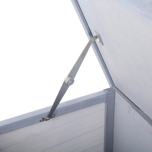 Conejera de Madera, Jaula para Conejos con Techo Asfáltico Abatible, Puertas con Pestillo, Bandejas Extraíbles y Comedero, Conejera para Exterior, 112x50x54 cm, Gris