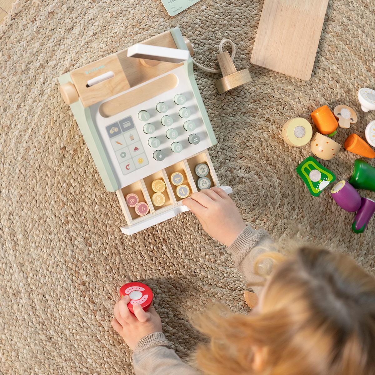 Caja registradora MY LITTLE BUSINESS de madera para niños