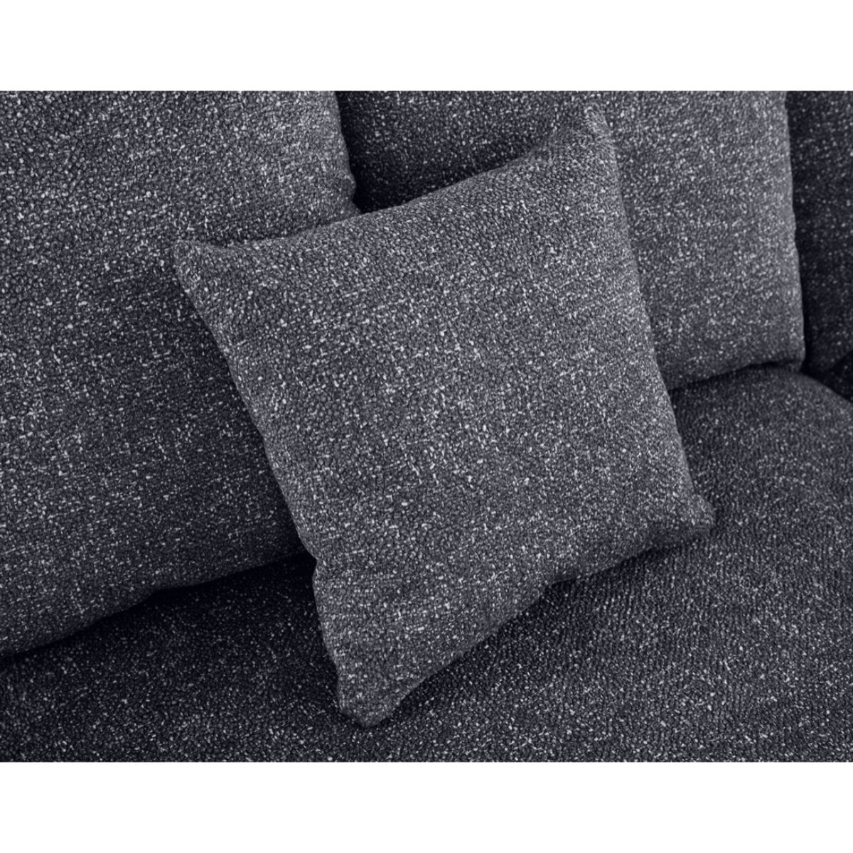 Spice - canapé d'angle réversible 4 places convertible avec coffre en tissu moucheté - Gris foncé