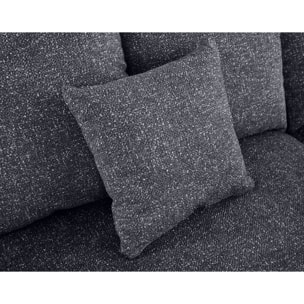 Spice - canapé d'angle réversible 4 places convertible avec coffre en tissu moucheté - Gris foncé