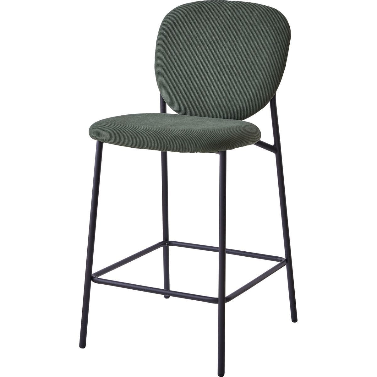 Lot de 2 tabourets de bar en velours côtelé - BETTY