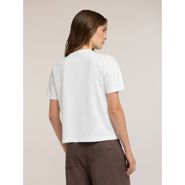 Motivi - T-shirt con stampa - Bianco