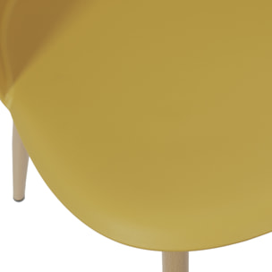 Chaise Scandinave Bergen Jaune Moutarde - Lot De 4