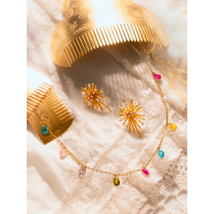 Collana Xiqueta Meua Colors Acciao Placcato Oro