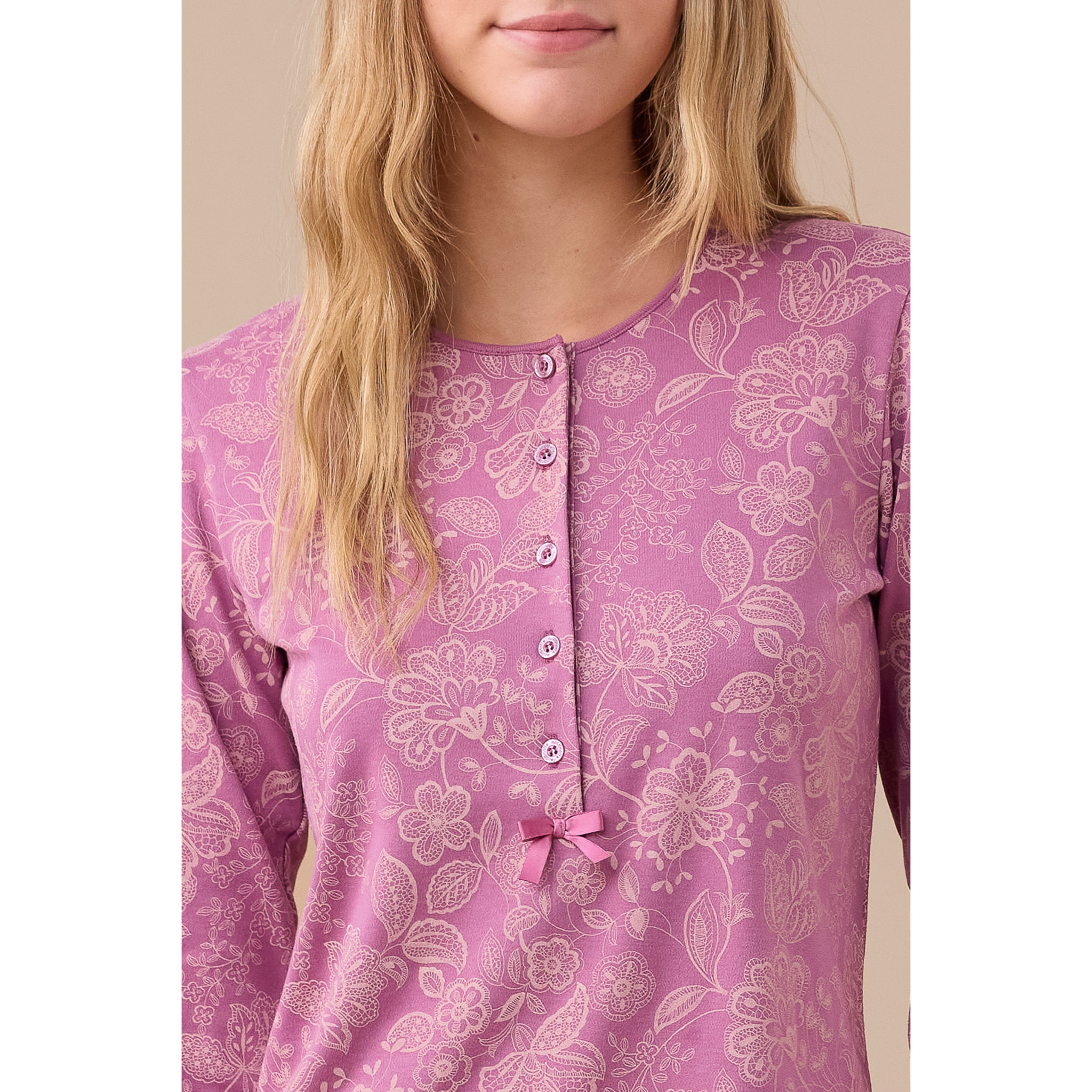 Camicia da notte donna caldo cotone articolo flory Noidinotte