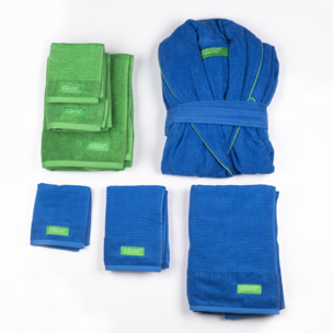 Albornoz 360gsm 100% algodón color azul rainbow benetton