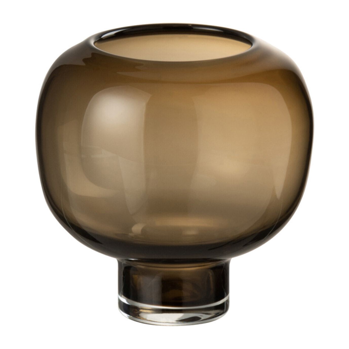 J-Line vase Sur Pied Rond - verre - marron foncé - small - Ø 14.5 cm
