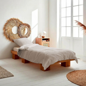 Parure de lit gaze de coton galet ALIX