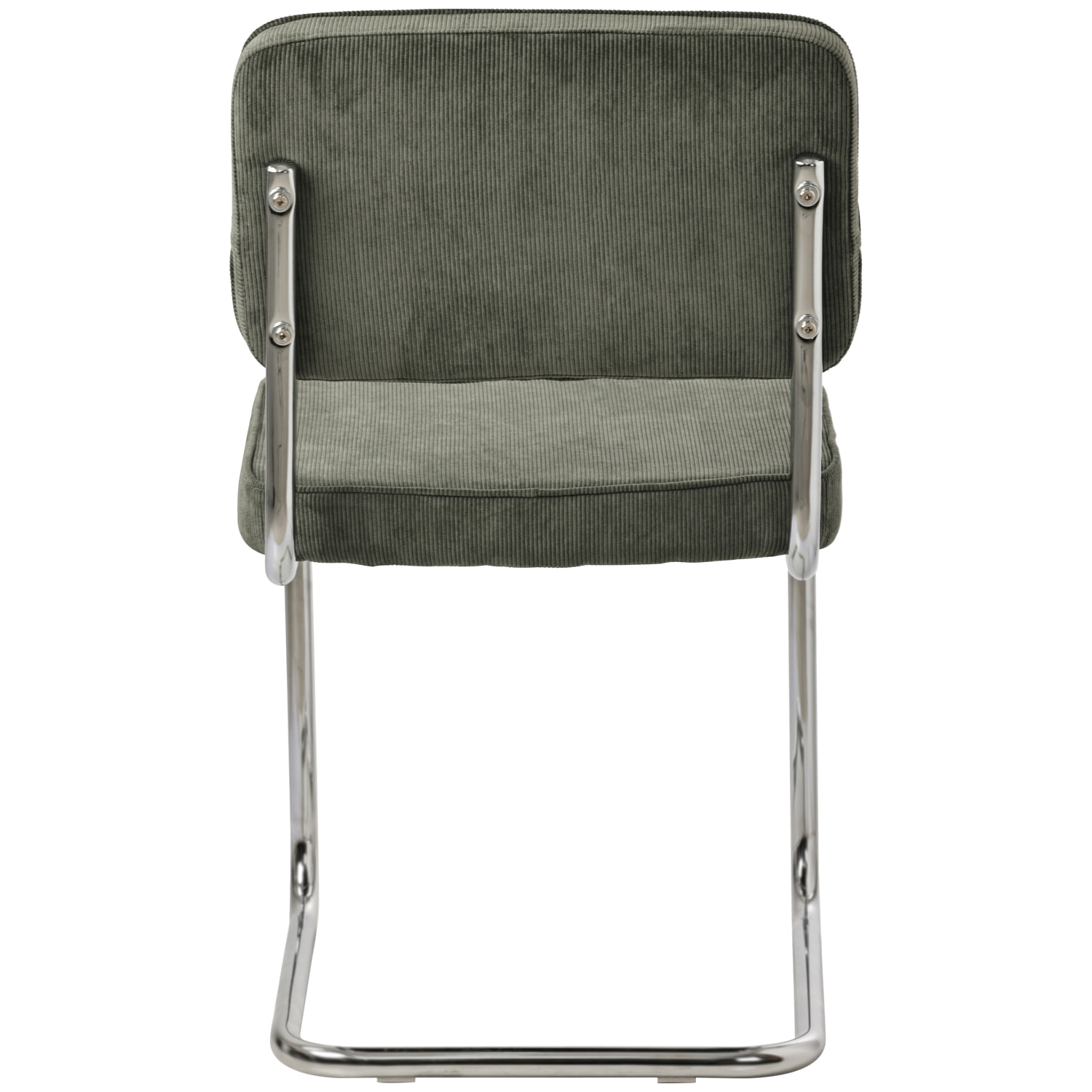 Lot de 2 chaises cantilever en velours côtelé vert kaki MARIA