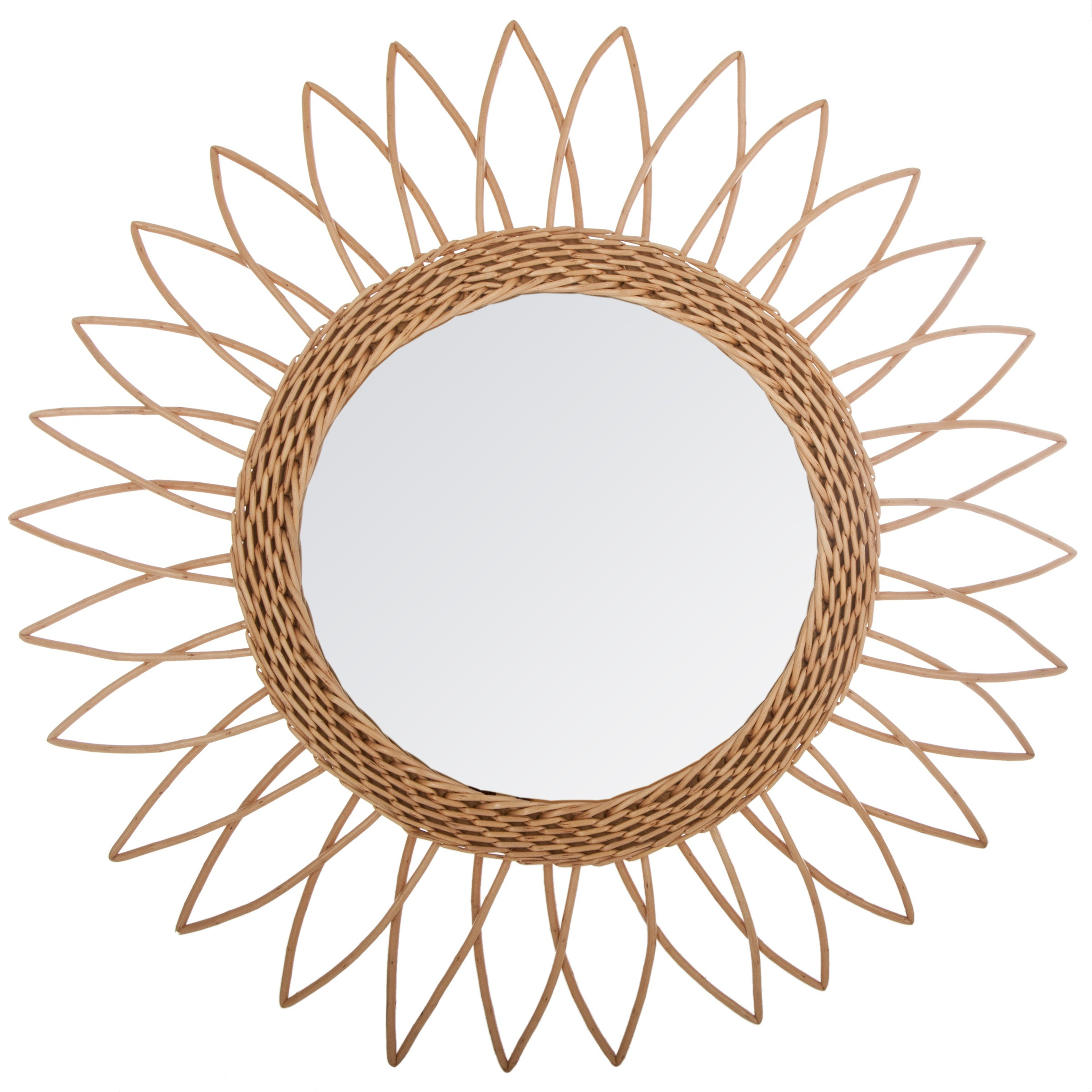 Miroir rond rogan rotin 50cm