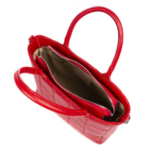 Albizzate borsa tote da donna. Pelle autentica finitura Dollaro trapuntata.