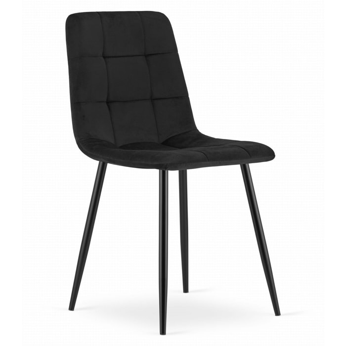 Sedia Kara in velluto nero e metallo