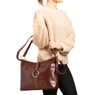 Borsa a spalla  da donna In Vera pelle Made in Italy 29x32x11 cm