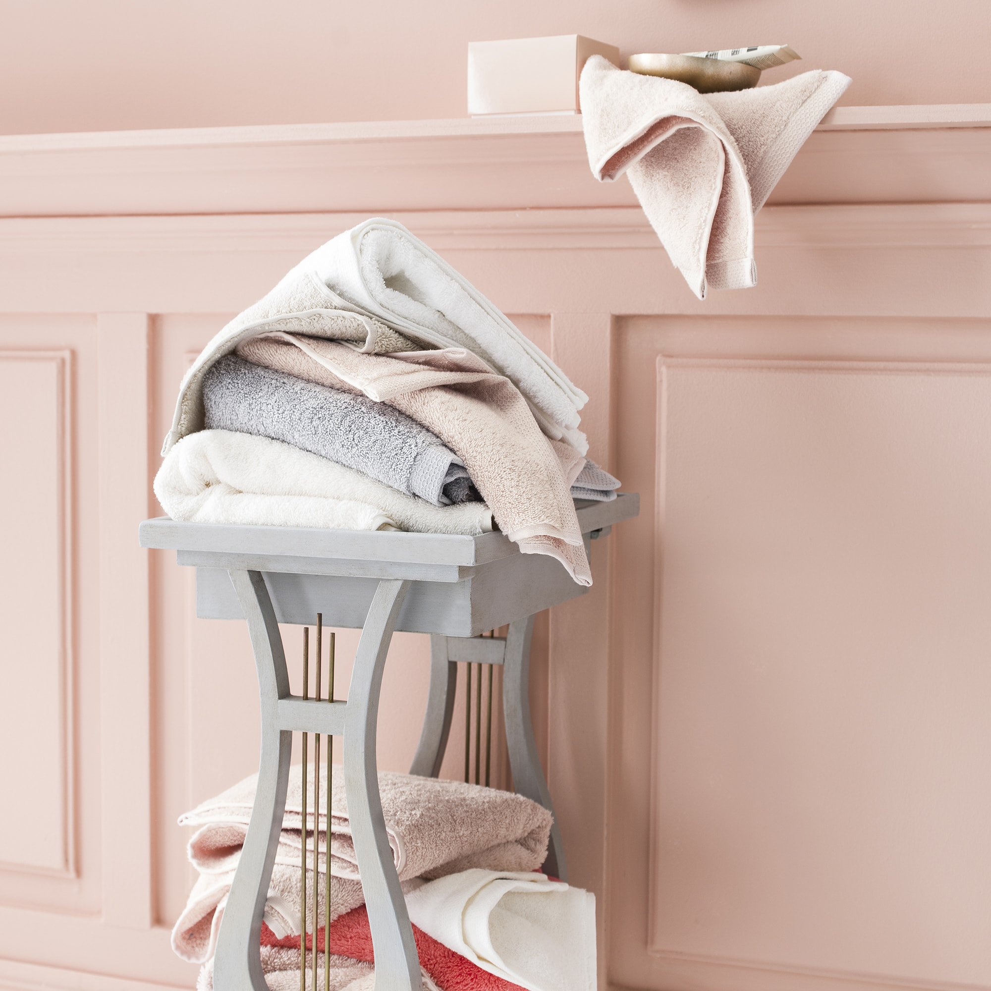 Drap de bain uni en coton, AQUA, Marron Sarrazin