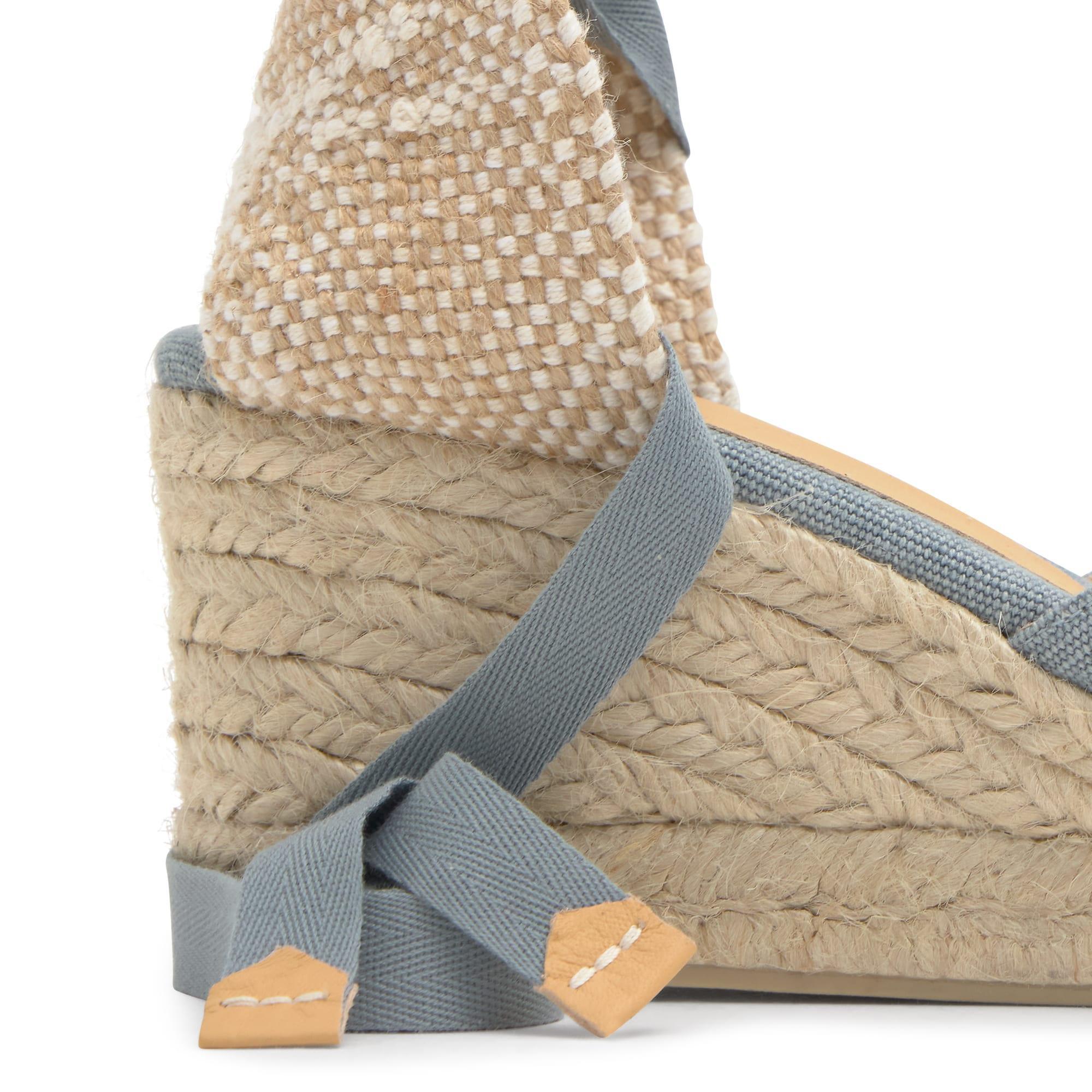 Sandalia bailey cuña 7 cm en algodón orgánico lavado