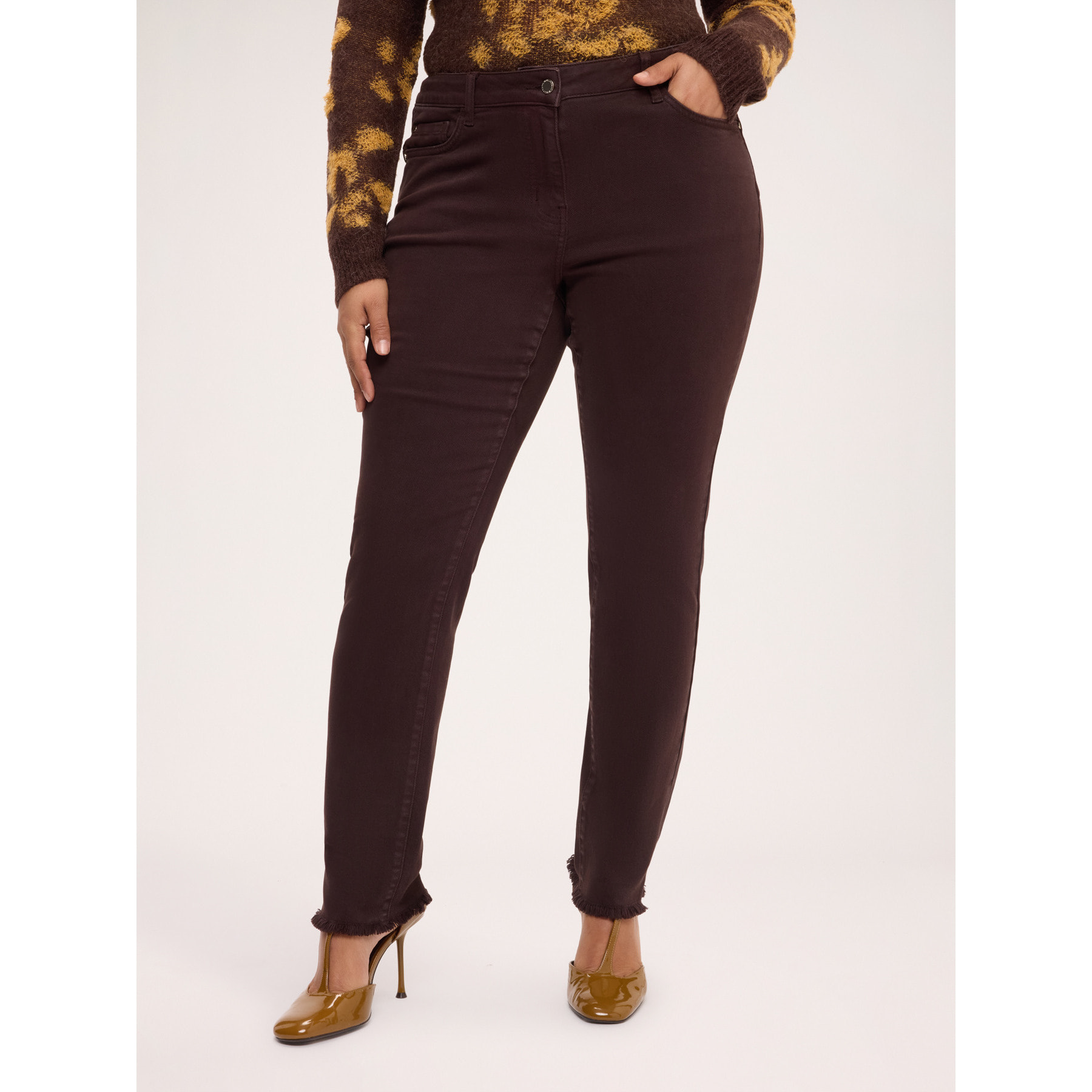 Fiorella Rubino - Pantaloni Skinny in cotone - Marrone