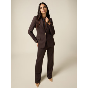 Oltre - Blazer in punto milano - Marrone