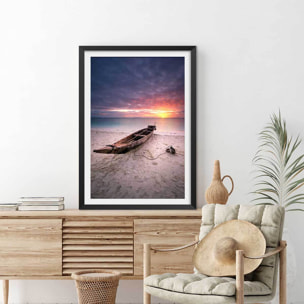 Affiche paysage zanzibar sunset Affiche sous cadre noir