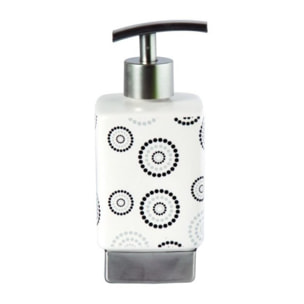 Distributeur de savon Céramique DOTS Gris & Blanc MSV