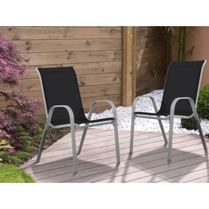 Fauteuil jardin Textilène "Cordoba" - Phoenix - Noir - Lot de 2