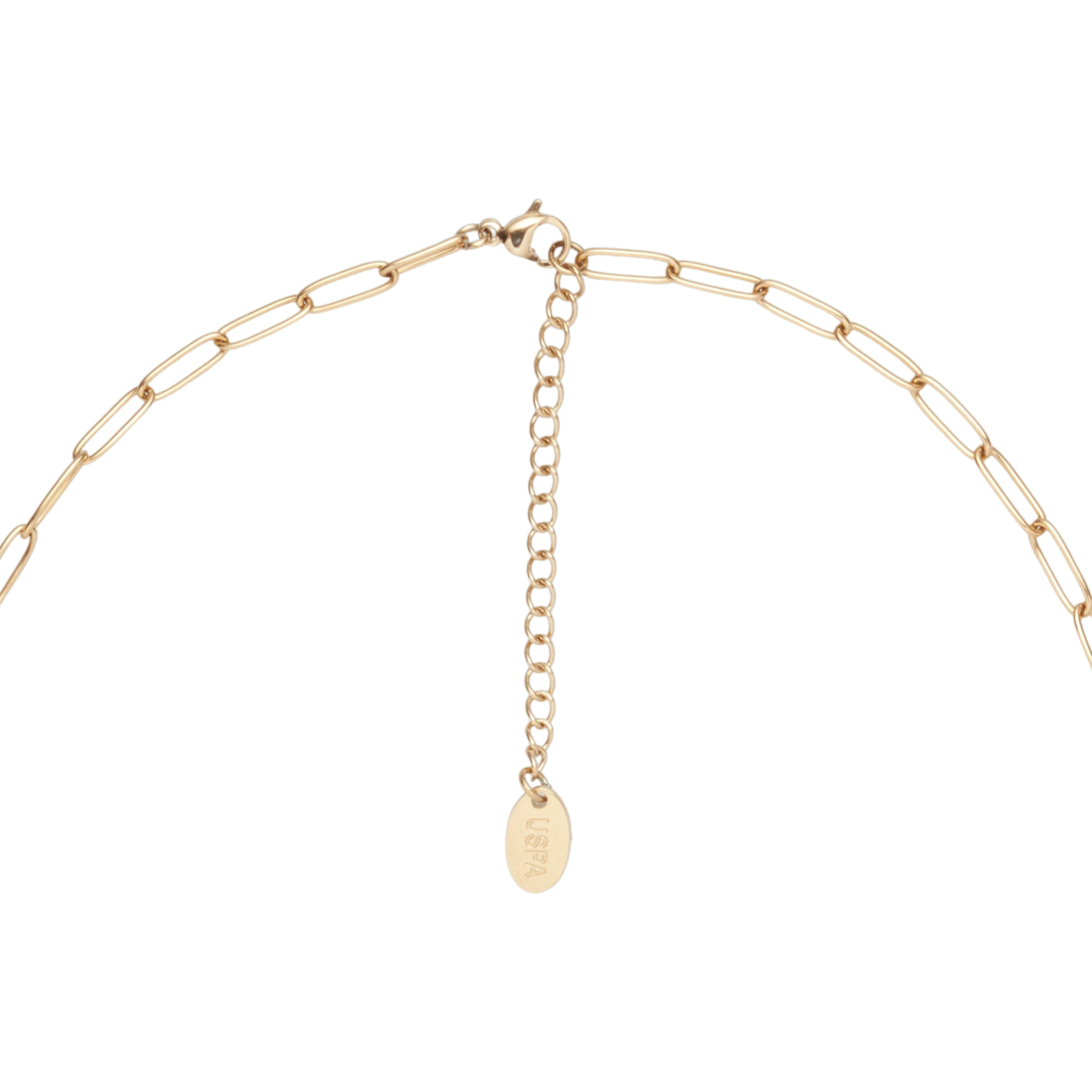 Collana U.S. Polo Assn. In acciaio inossidabile dorato con lapislazzuli