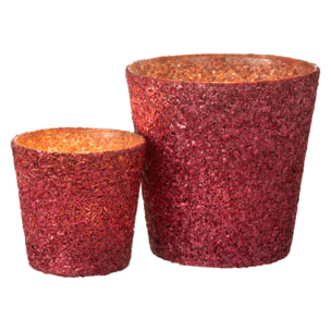 J-Line photophore Paillettes - verre - fuchsia - large