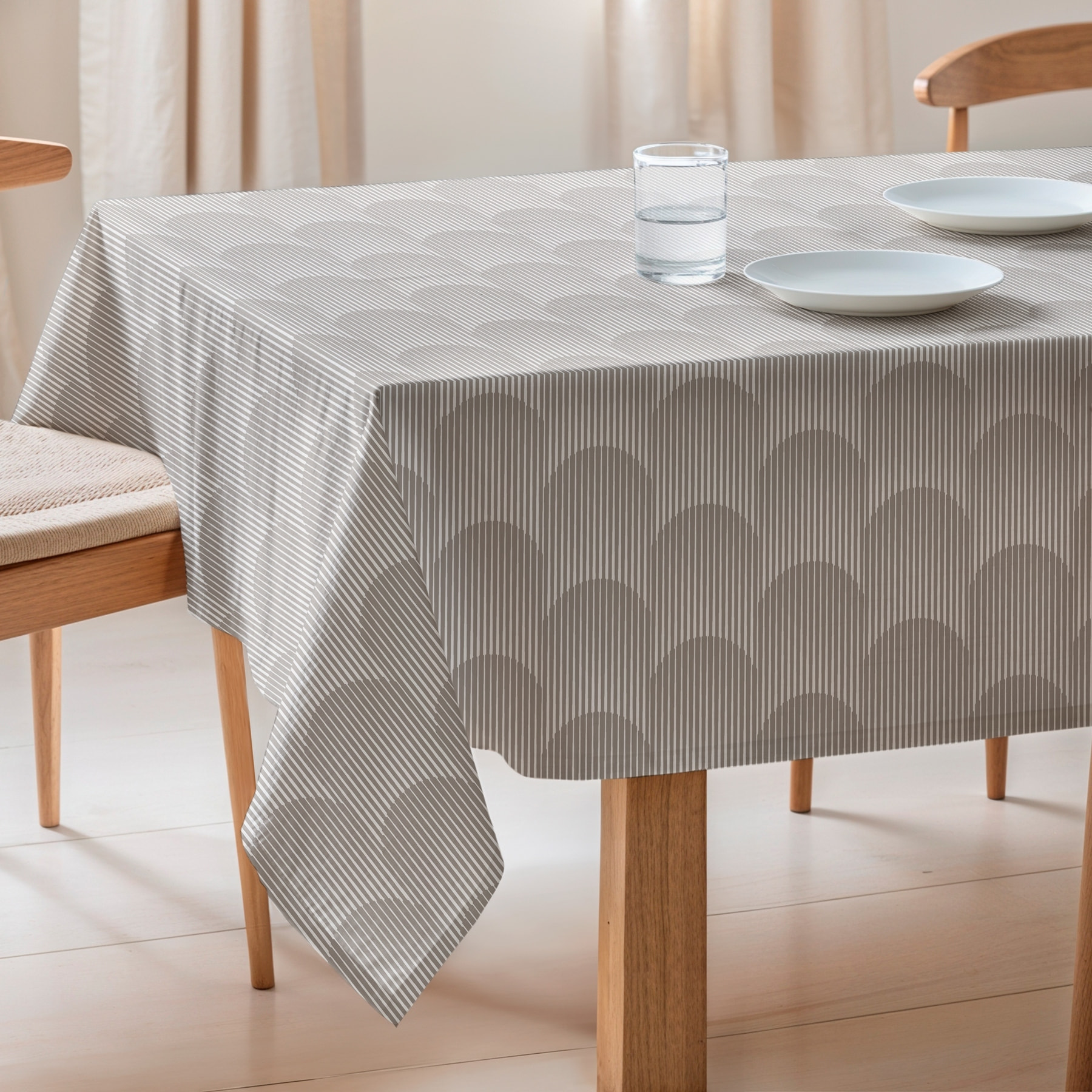 Mantel estampado antimanchas AMARA BEIGE