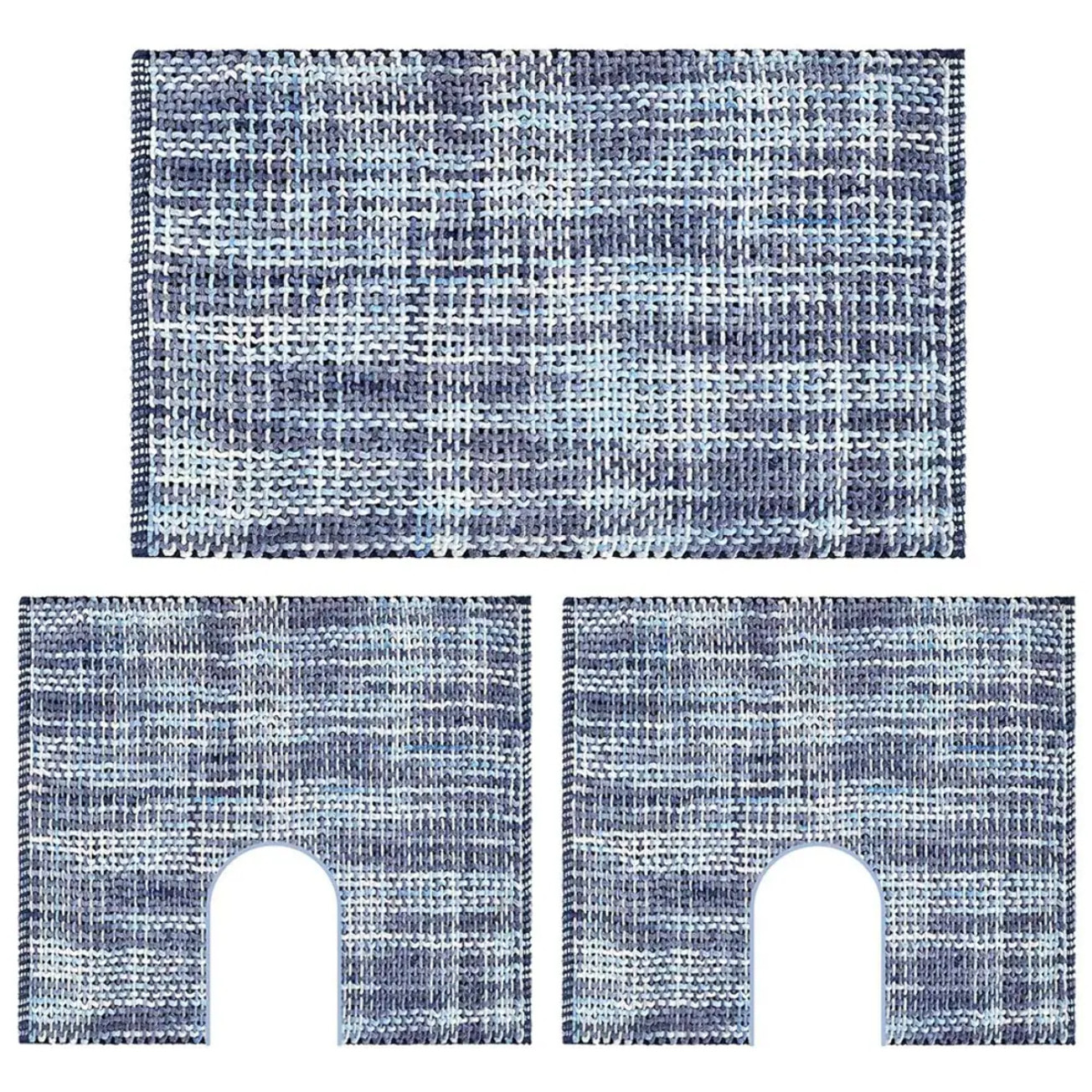 Tappeto bagno CRAZY AZZURRO in microfibra misto cotone, morbido antiscivolo lavabile in lavatrice, tappetino lavabo sanitari bagno