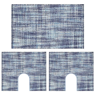 Tappeto bagno CRAZY AZZURRO in microfibra misto cotone, morbido antiscivolo lavabile in lavatrice, tappetino lavabo sanitari bagno