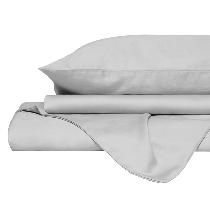 PARURE COPRIPIUMINO NATURAL COLOR, 100% Cotone, Made in Italy - BIANCO/BIANCO