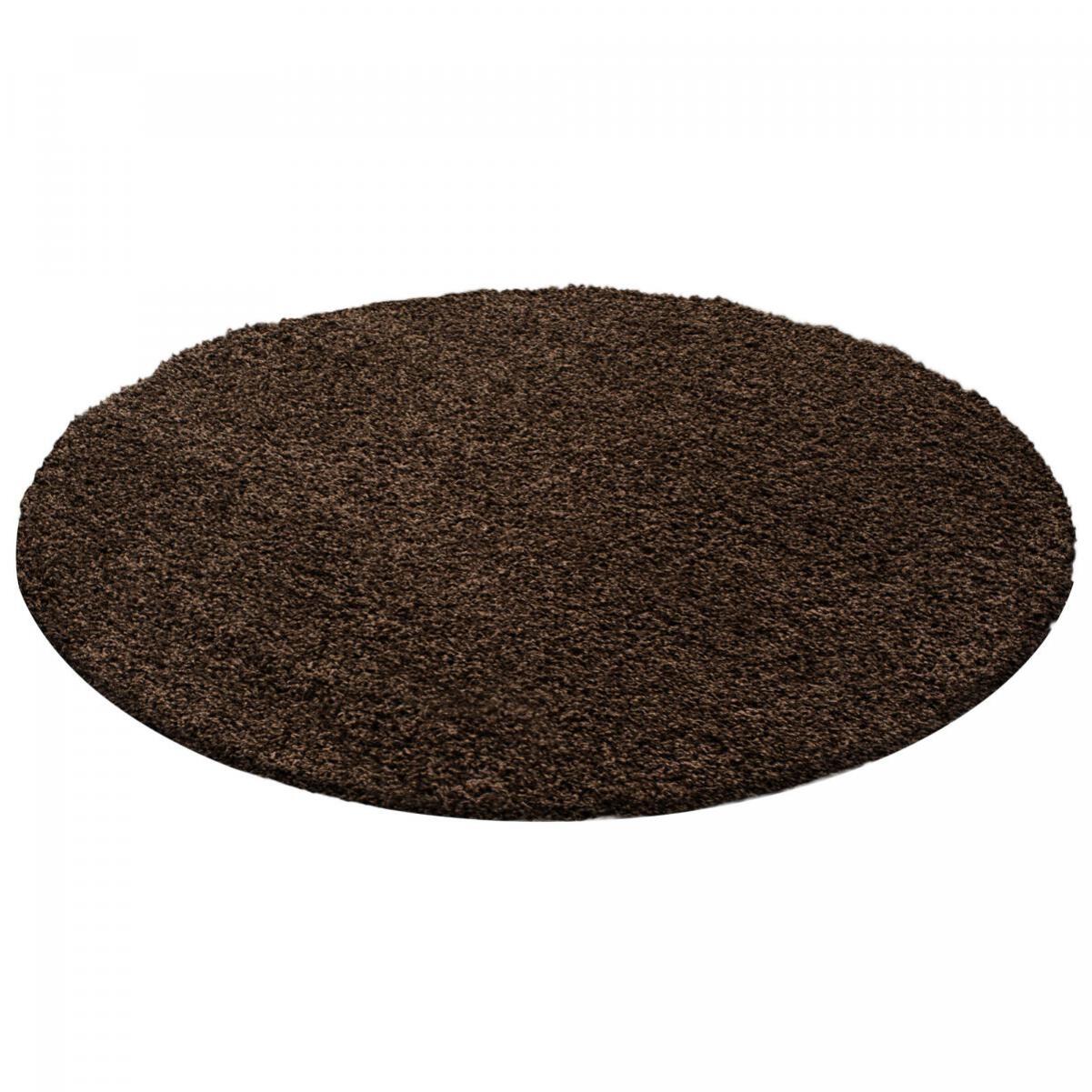Tapis poils longs shaggy tissé motif uni ROCA