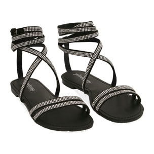 Sandalias microfibra negras