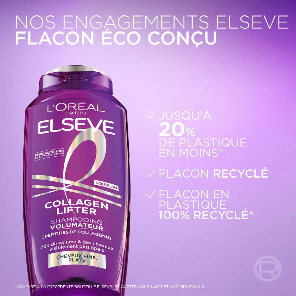 L'Oréal Paris Elseve Collagen Lifter Lot de 2 Shampooing Volumateur 250ml