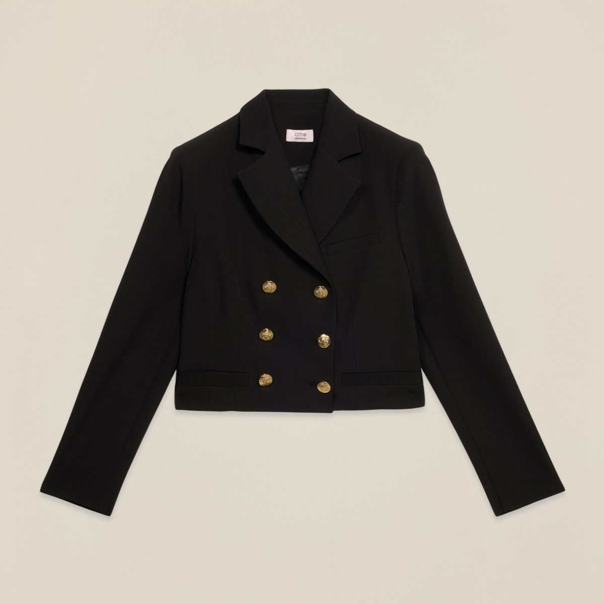 Oltre - Blazer cropped doppiopetto - Nero