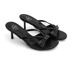 Sabot cage con tacco a stiletto - NERO