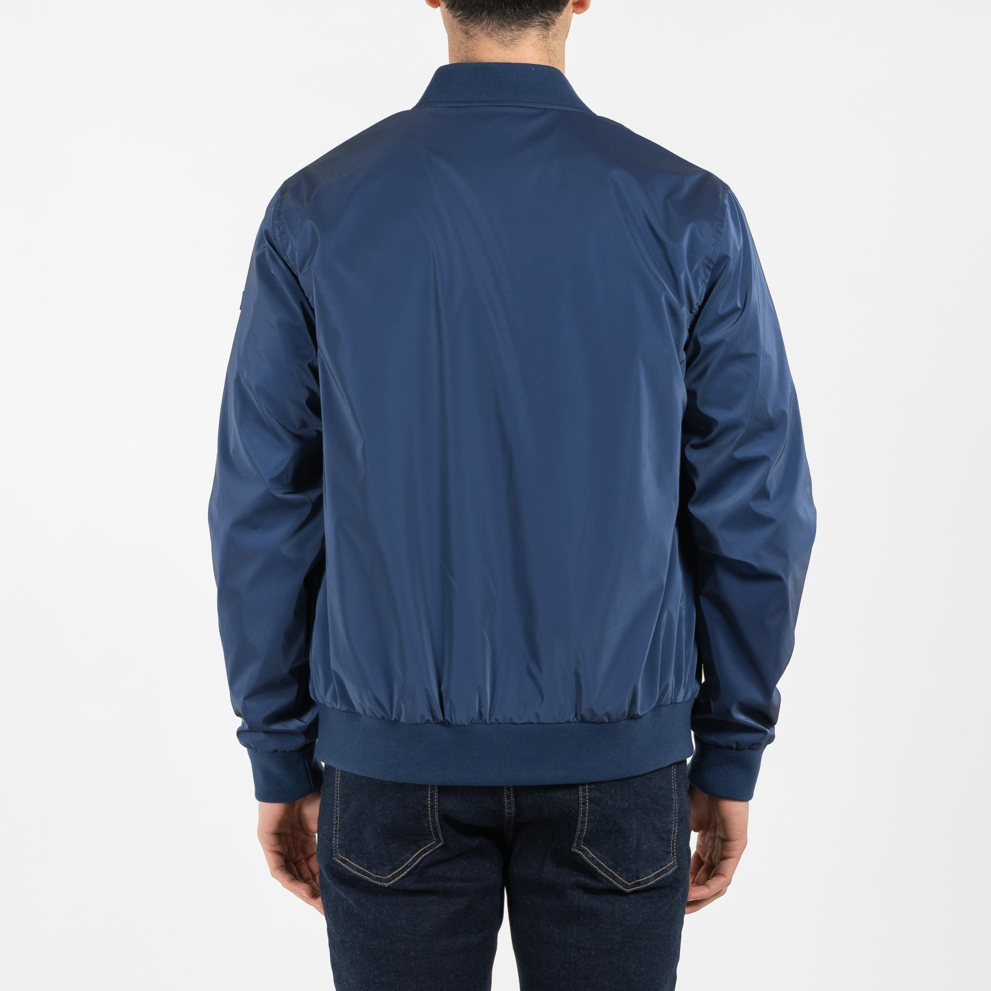 Giubbino nylon con patch su manica