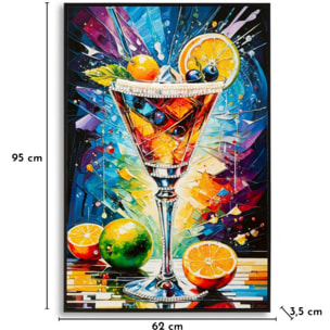 STAMPA DECORATA SU TELA LACCATA C/CORNICE COCKTAIL -A- CM 62X3,5
 X92