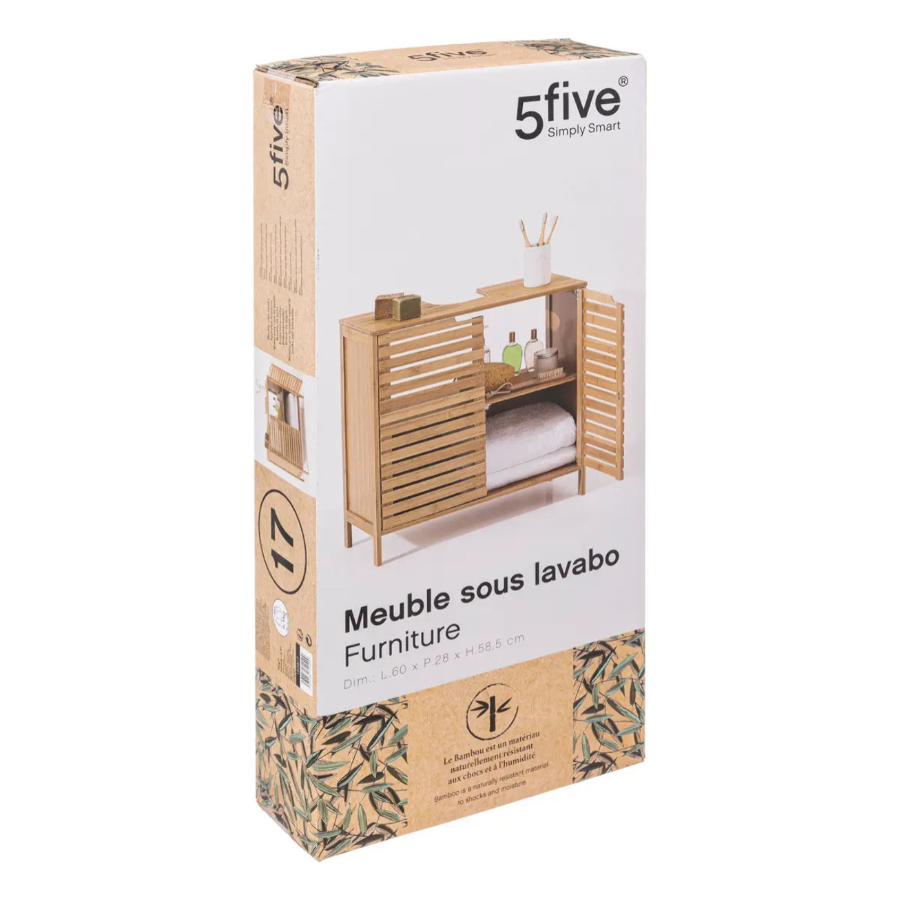 Meuble bas sous lavabo Bambou Sicela