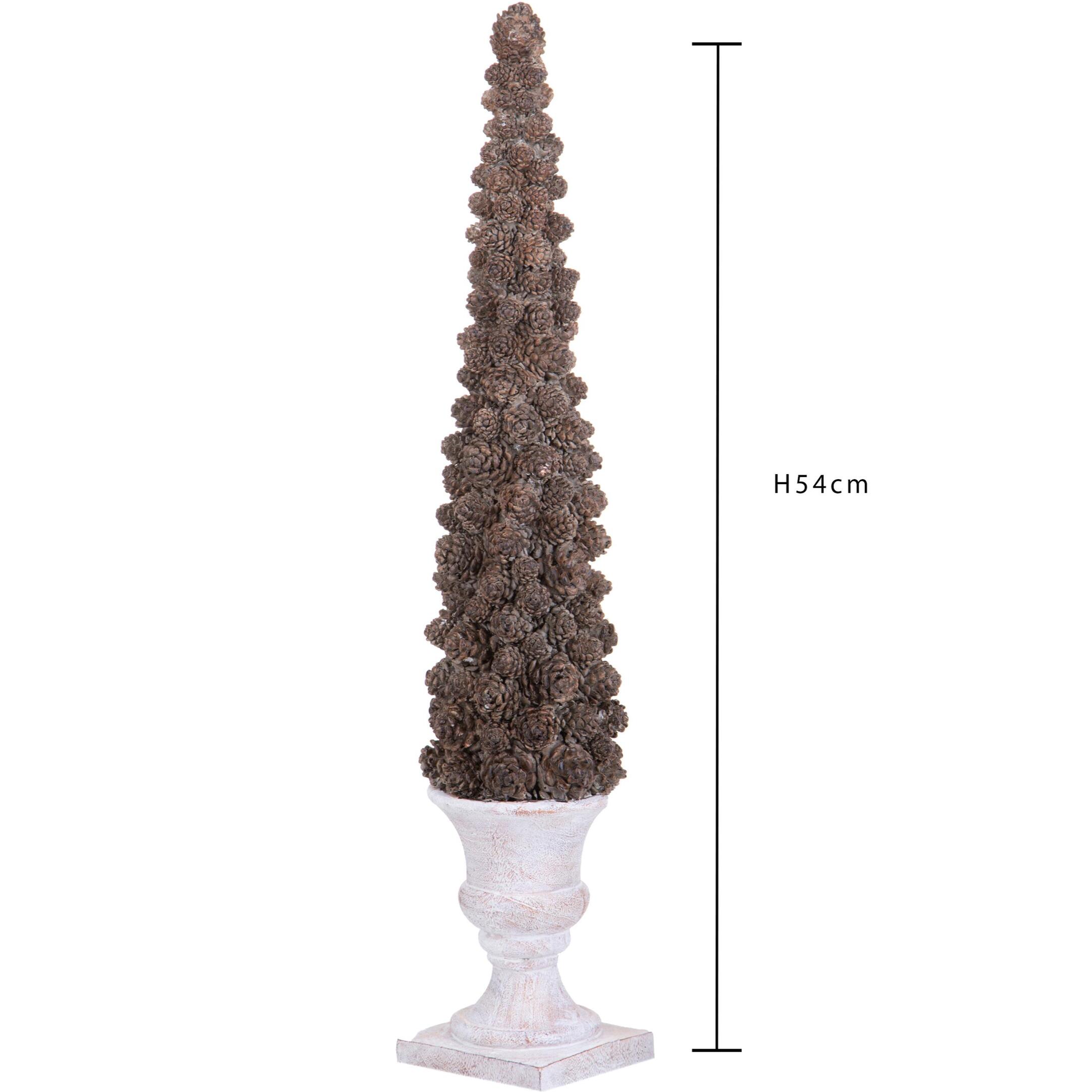 Cono natale con mini pigne - Pezzi 1 - BIANCO - Bianchi Dino SpA