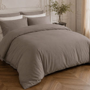 Drap housse 100% percale de coton gris- Finesse