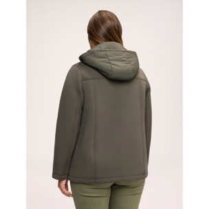 Fiorella Rubino - Chaqueta cruzada con pechera desmontable - Verde militare