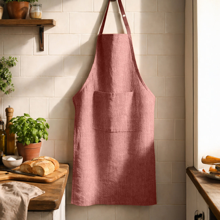Tablier classique 100% polyester recyclé fil flamme rouge