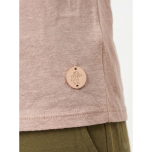 Camiseta de manga corta estilo safari urbano para mujer