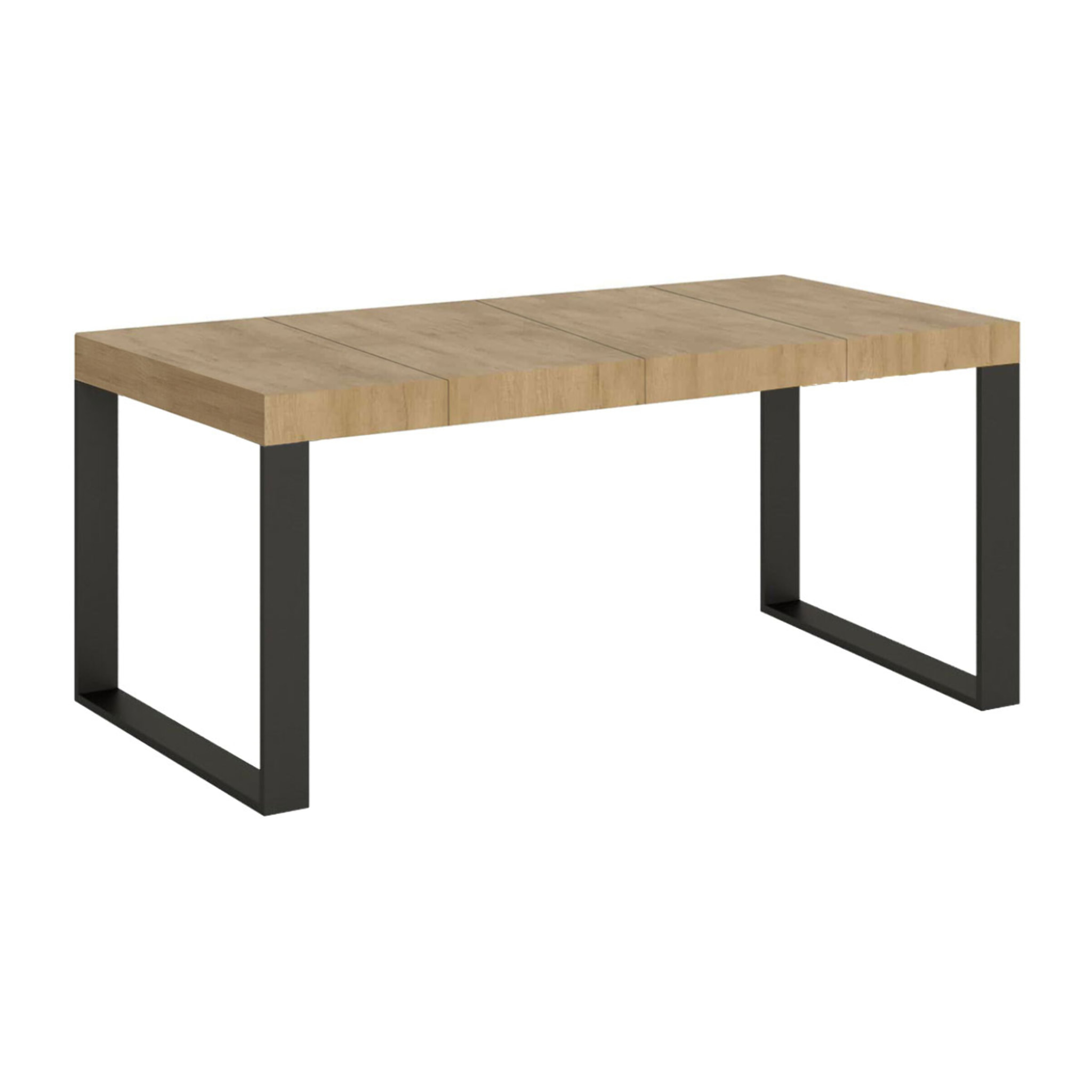 Mesa extensible 90x90/246 cm Tecno Premium Roble Natural estructura Antracita