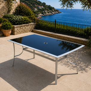 Table de jardin 150cm en aluminium gris DURHAM