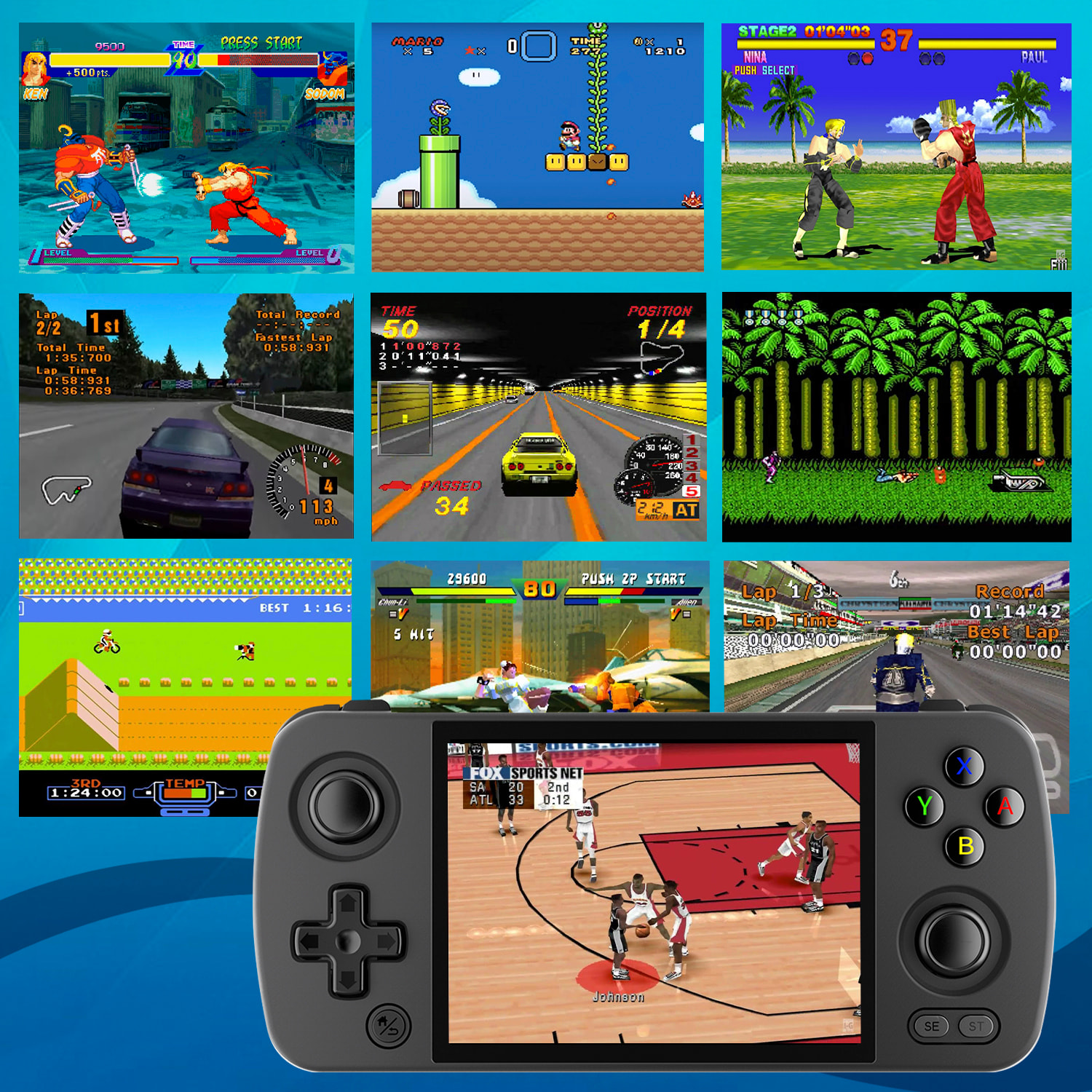 DAM Consola emulador multiplataforma RG405M. Pantalla táctil 4" IPS; Android 12, Octa-Core 2,0GHz, WiFi, 128GB. +3000 juegos. 16,3x7,6x1,6 Cm. Color: Negro